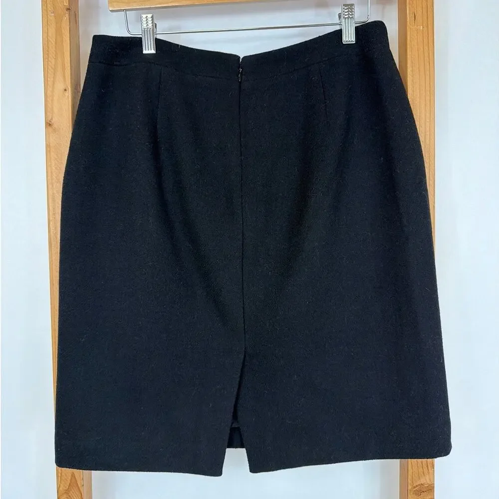 J.Crew Mercantile Black Lined Wool Blend Pencil Skirt Back Zip Size 8 - Picture 3 of 10